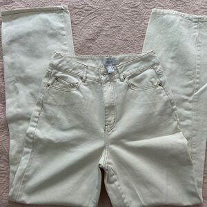 Women’s Cream High-Waisted Jeans